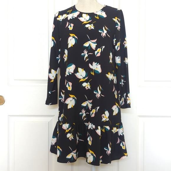 Halogen Floral Long sleeve Floral Black Dress - Picture 2 of 7